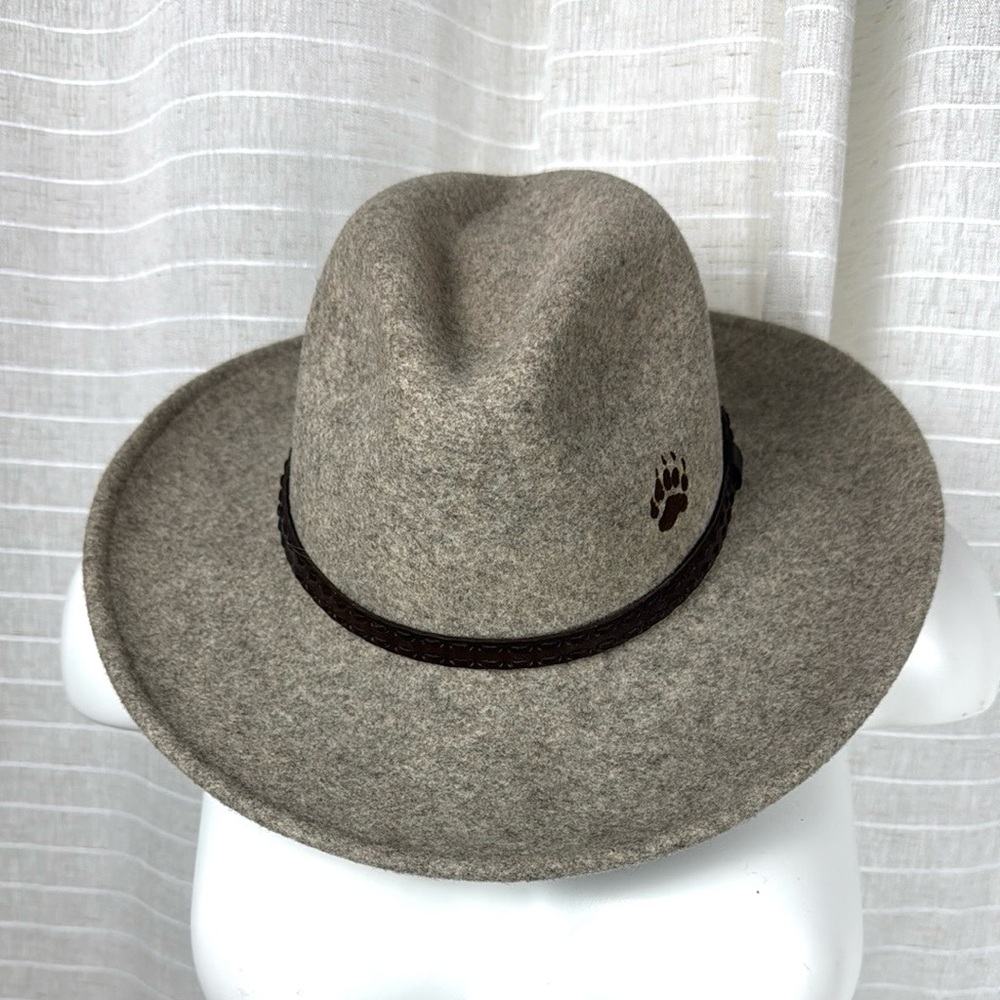 Bailey Bear Run Hat 💯 Wool Lite Western brown Leather Band Small USA- UNISEX